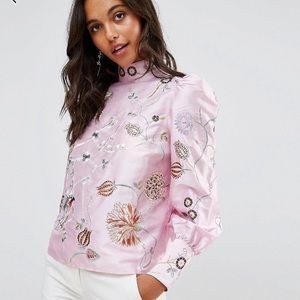 Asos embroidered floral puffed sleeve top 14
